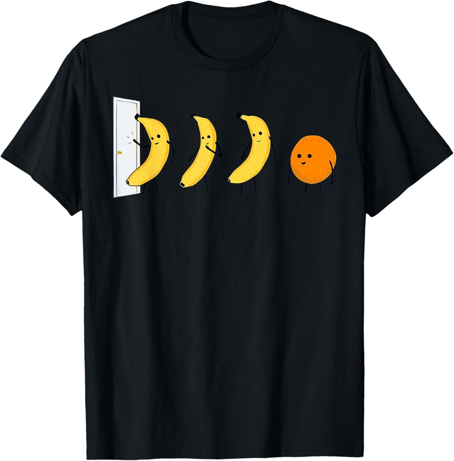 Knock Knock - Who's There - Banana Who's There - Orange T-Shirt - T-Shirt | Black