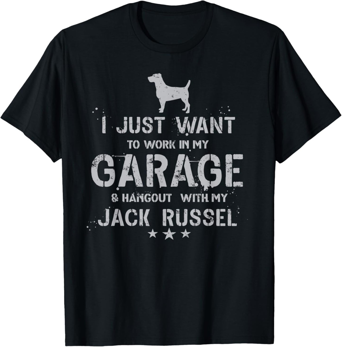 Funny Jack Russel Dad Garage Men Hang T-Shirt - T-Shirt | Black