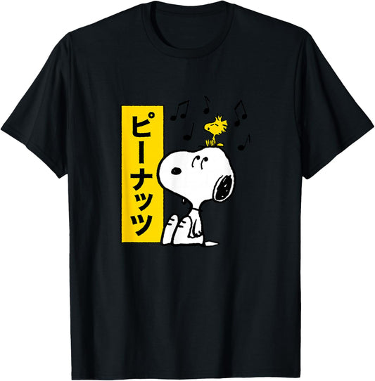 Peanuts - Snoopy and Woodstock T-Shirt - T-Shirt | Black