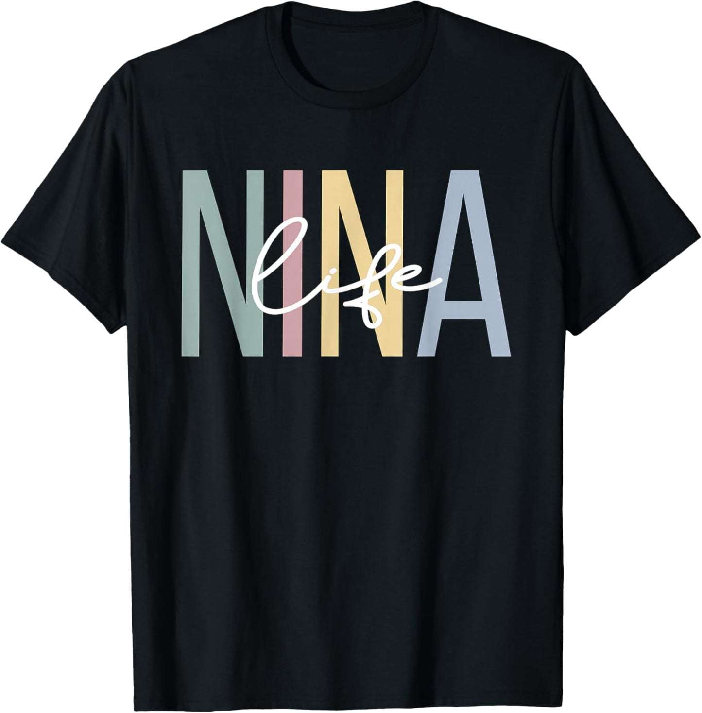 Nina Life Nina Grandma Boho Nina Grandmother T-Shirt - T-Shirt | Black