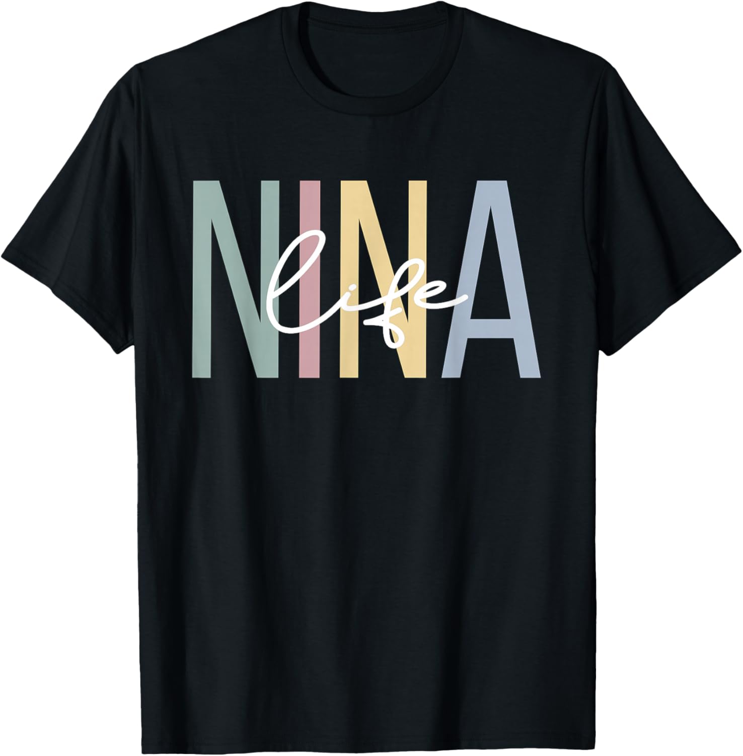 Nina Life Nina Grandma Boho Nina Grandmother T-Shirt - T-Shirt | Black