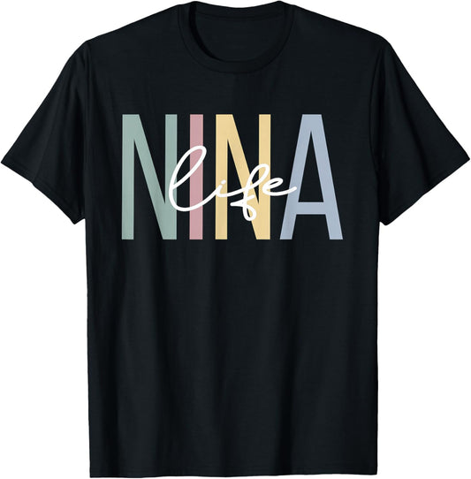 Nina Life Nina Grandma Boho Nina Grandmother T-Shirt - T-Shirt | Black