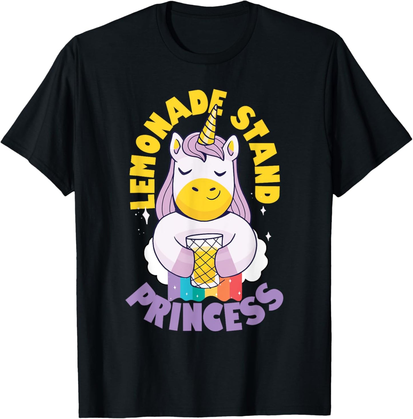 Lemonade Stand Princess Entrepreneur Kids - Unicorn T-Shirt - T-Shirt | Black