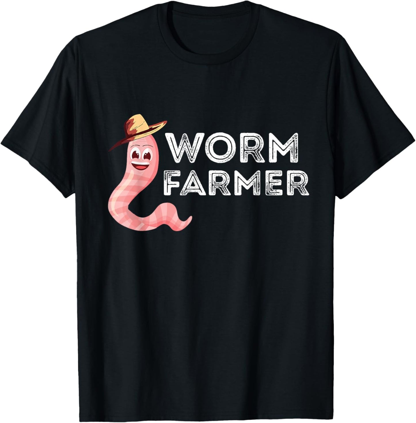 Worm Farmer Happy Worm Farmer Red Wiggler Worm Garden T-Shirt - T-Shirt | Black