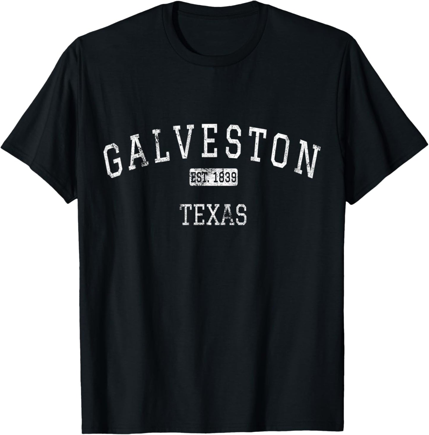 Galveston Texas Vintage Black Men's Small Classic Fit Short Sleeve T-Shirt - T-Shirt | Black