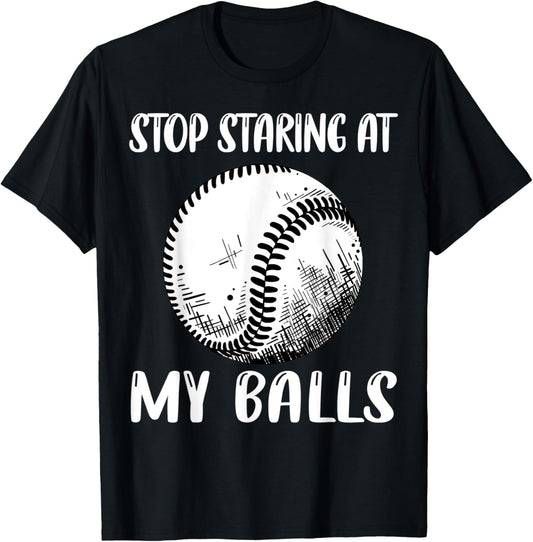 Funny Double Meaning Pun, Dad Sarcastic Adult Baseball Balls T-Shirt - T-Shirt | Black
