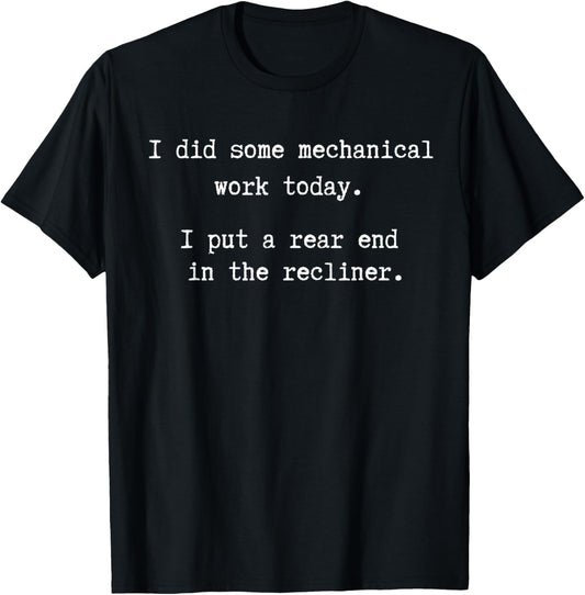 Funny Lazy Dad Grandpa Rear End Recliner Sleep Nap Joke Gift T-Shirt - T-Shirt | Black