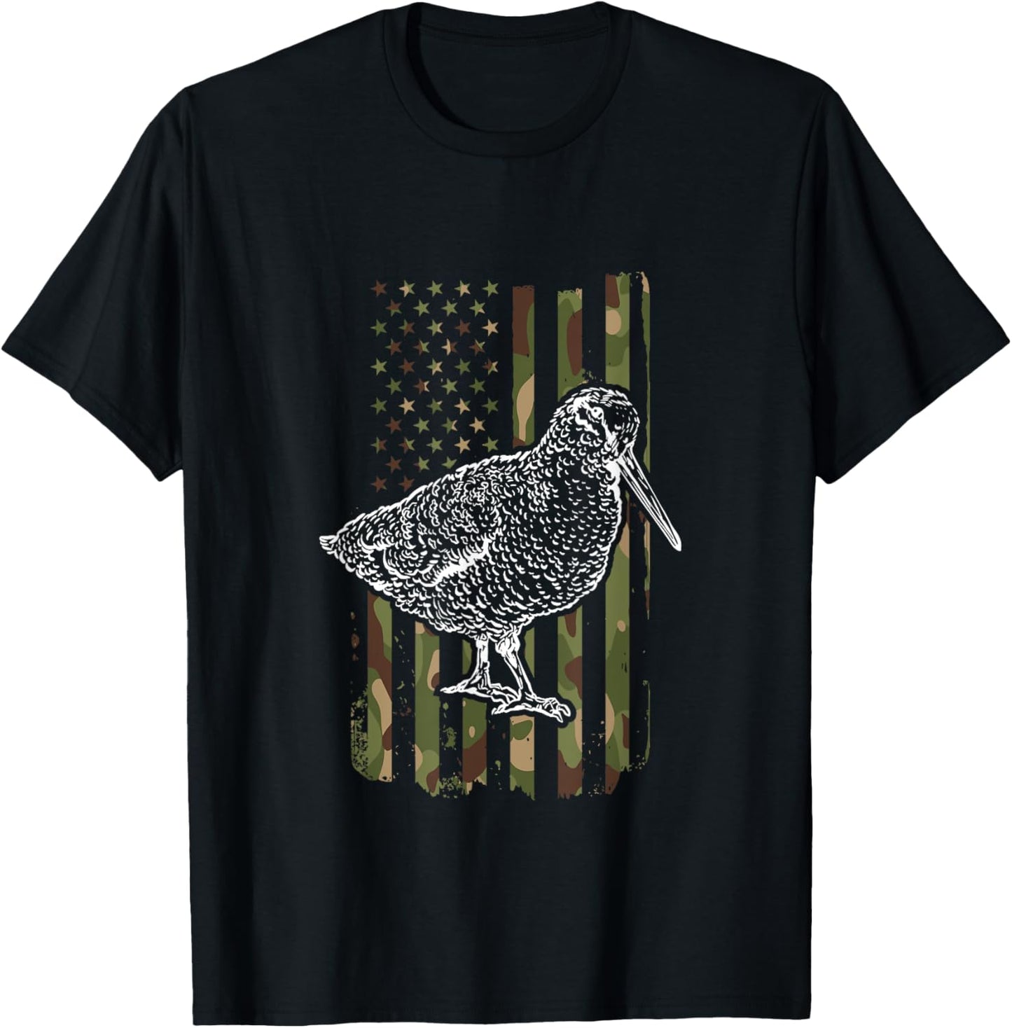 American Woodcock Camo Bogsucker Woodcock Hunting Season T-Shirt - T-Shirt | Black