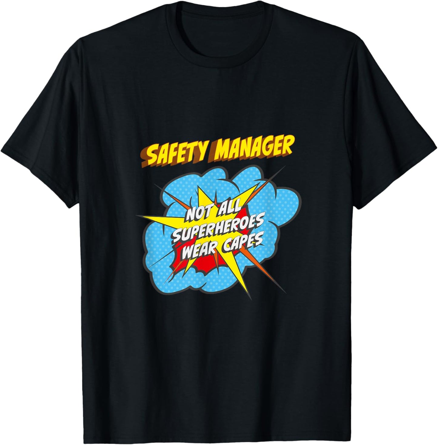 Safety Manager Funny Superhero Job T-Shirt - T-Shirt | Black