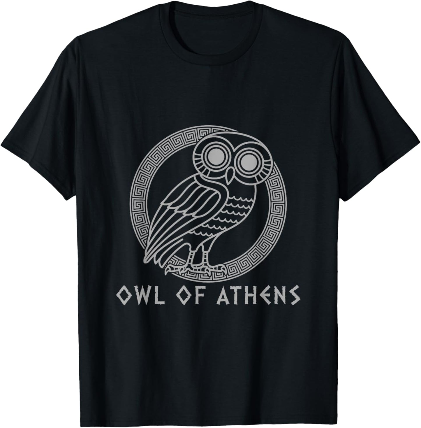 Greek Mythology Athena | Owl of Athens T-Shirt - T-Shirt | Black