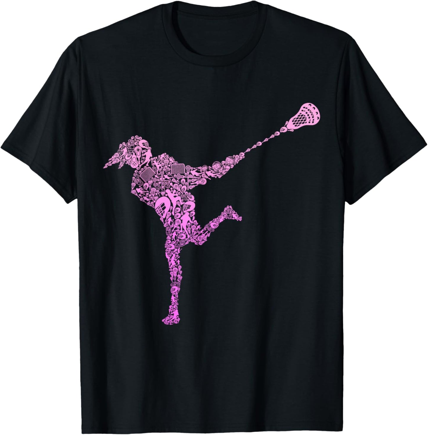 Lacrosse Player Youth Girls Women Kids T-Shirt - T-Shirt | Black