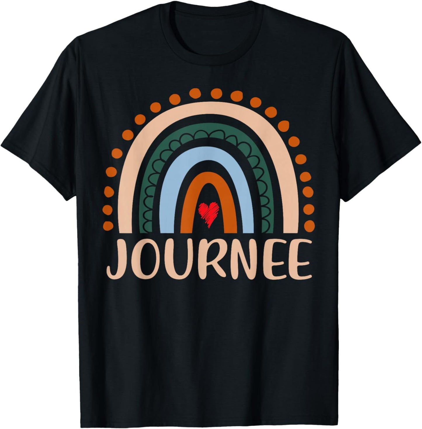 Journee Name Personalized Funny Women Rainbow Journee T-Shirt - T-Shirt | Black
