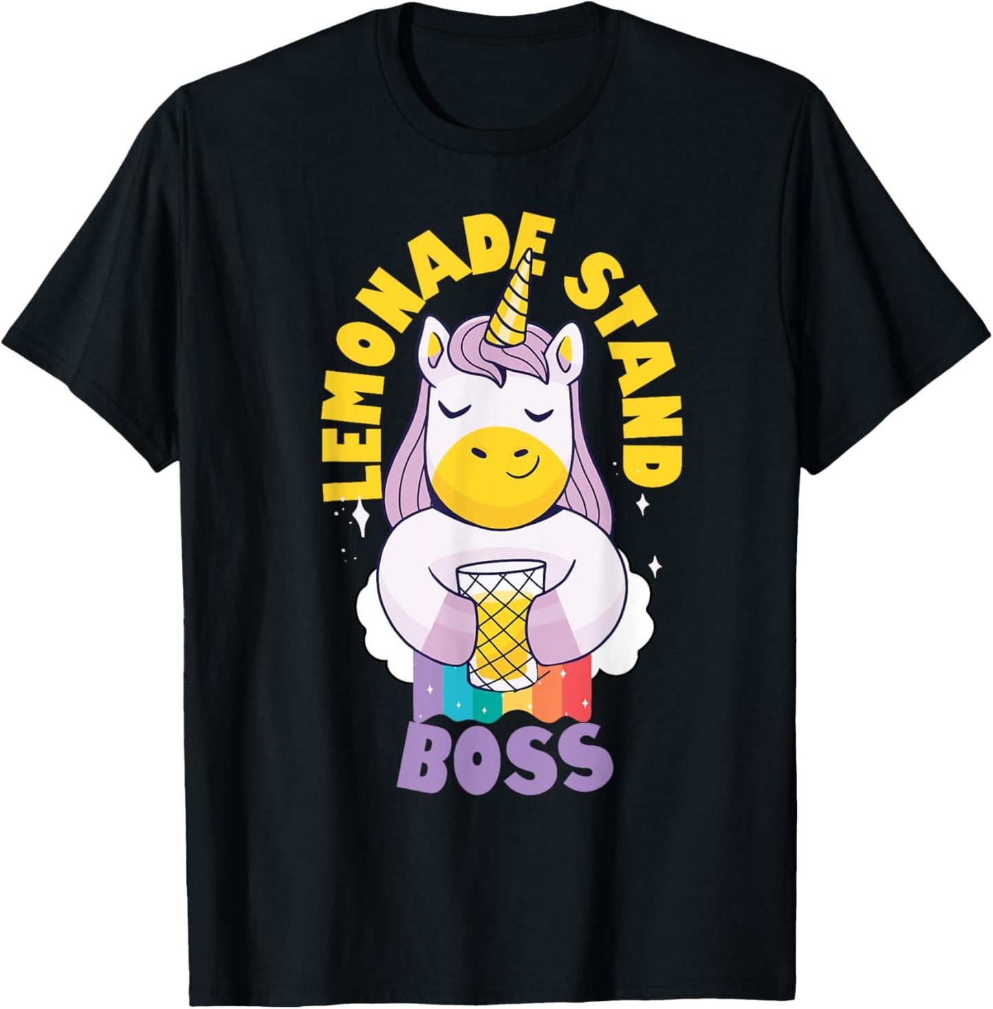 Lemonade Stand Boss Entrepreneur Kids - Unicorn T-Shirt - T-Shirt | Black