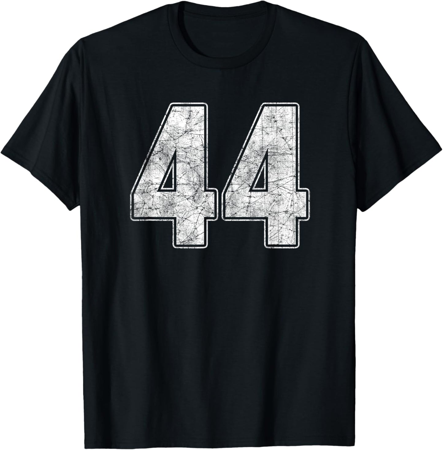 #44 Jersey Number 44 Uniform Biggest Fan Favorite Player T-Shirt - T-Shirt | Black