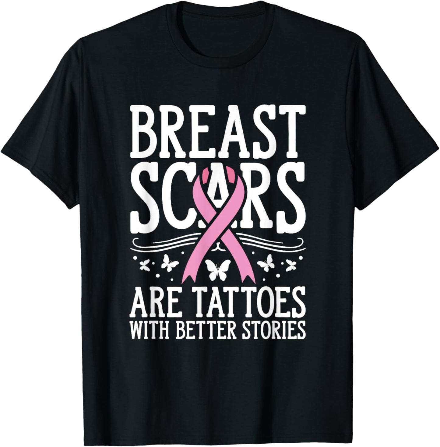 Scars Pink Month Cancer Survivor Breast Cancer Awareness T-Shirt - T-Shirt | Black