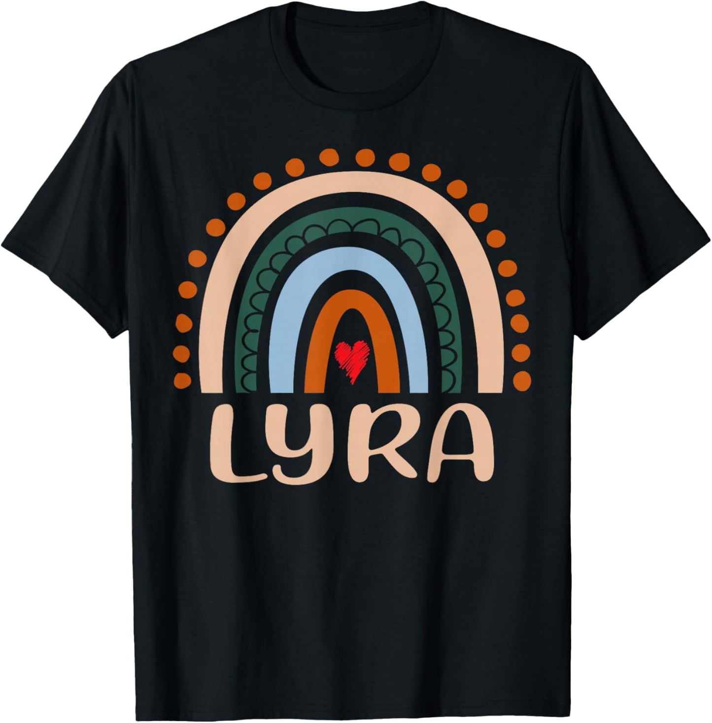 Lyra Name Personalized Funny Women Rainbow Lyra T-Shirt - T-Shirt | Black