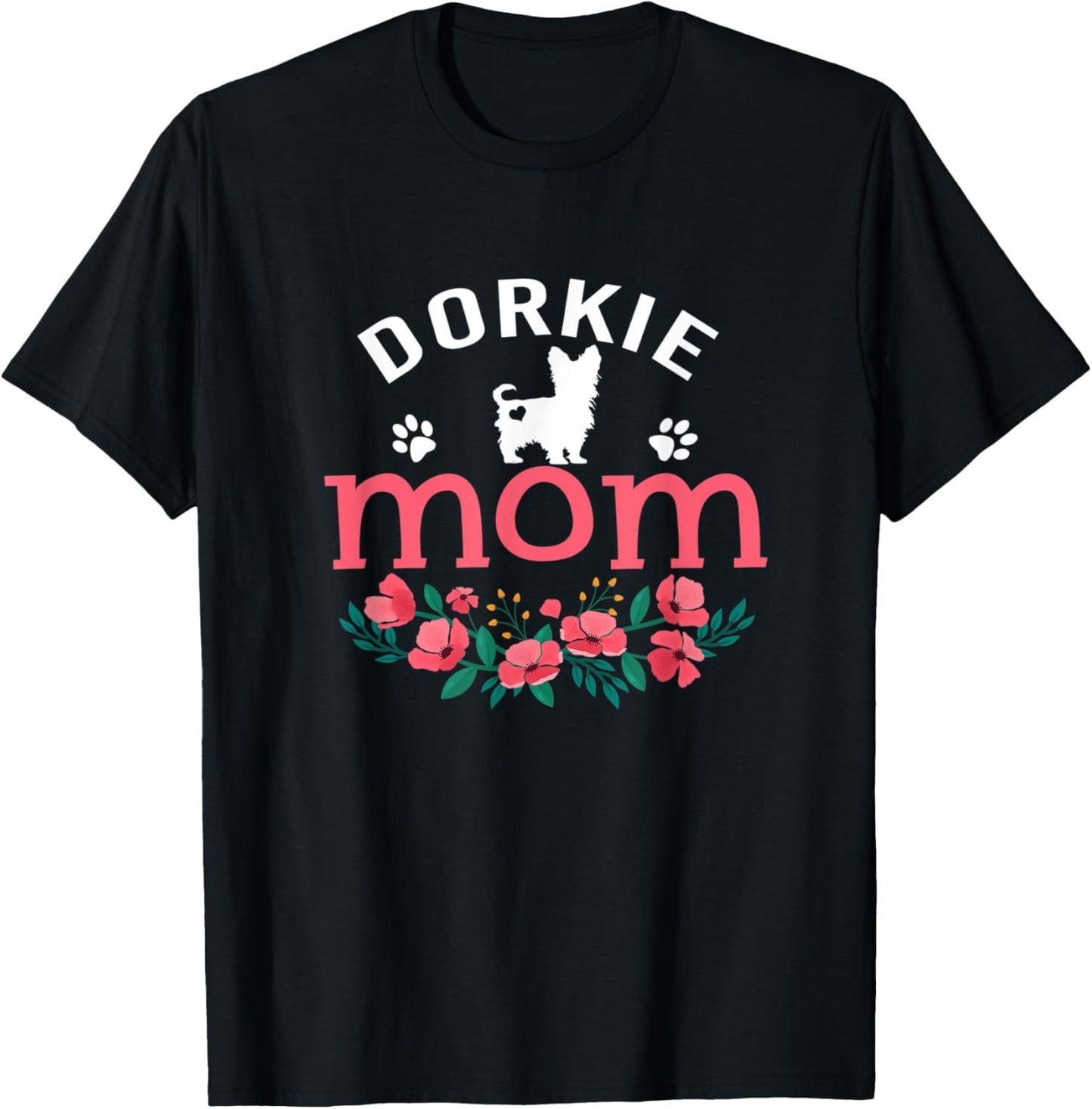 Dorkie Mom Gifts Mama Dorkie Dog Pet Lovers Christmas T-Shirt - T-Shirt | Black