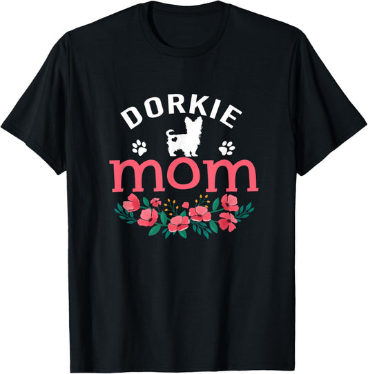 Dorkie Mom Gifts Mama Dorkie Dog Pet Lovers Christmas T-Shirt - T-Shirt | Black