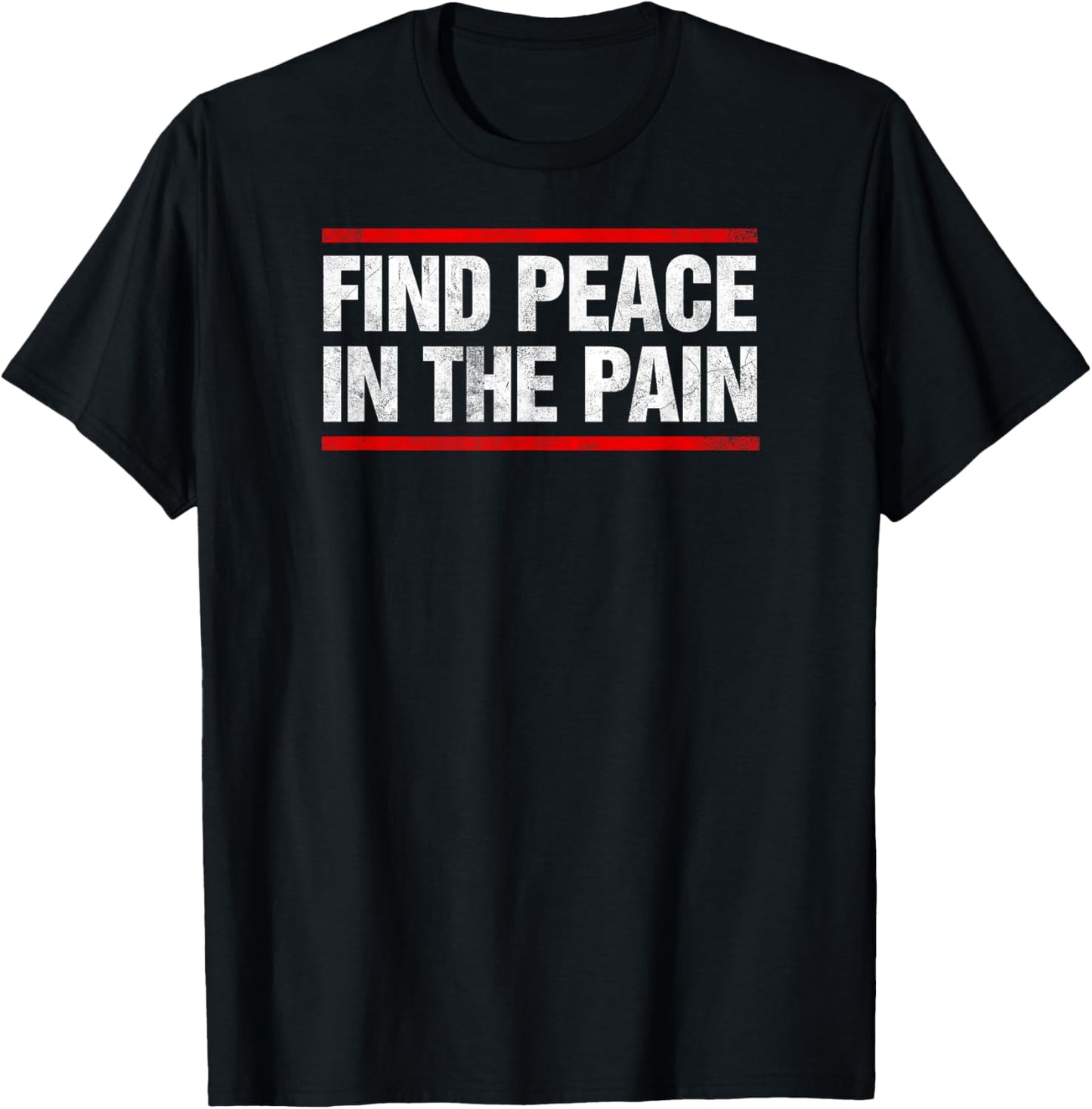Find Peace In The Pain Vintage Distressed T-Shirt - T-Shirt | Black