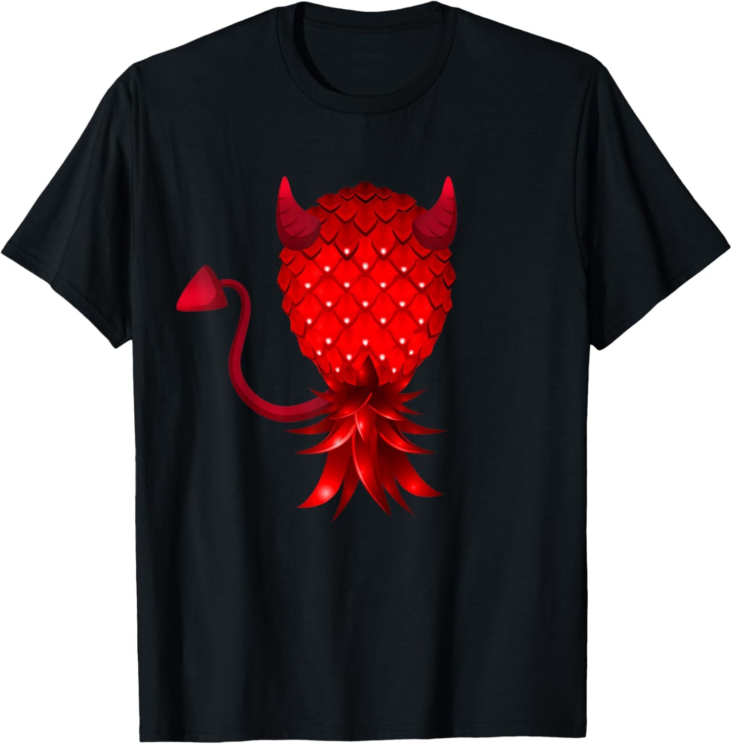 Swinger Upside Down Bad Pineapple Devil Horn T-Shirt - T-Shirt | Black