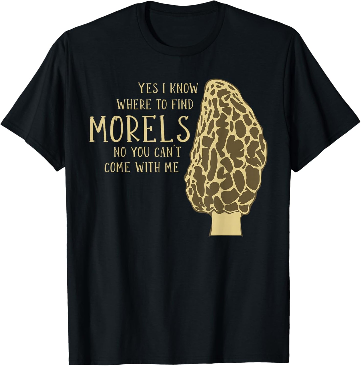 Mushroom Hunting Morel Mushroom T-Shirt - T-Shirt | Black