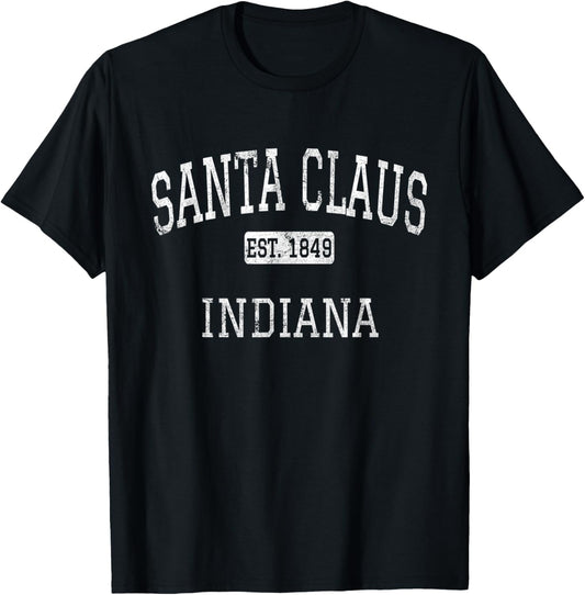 Santa Claus Indiana IN Vintage T-Shirt - T-Shirt | Black