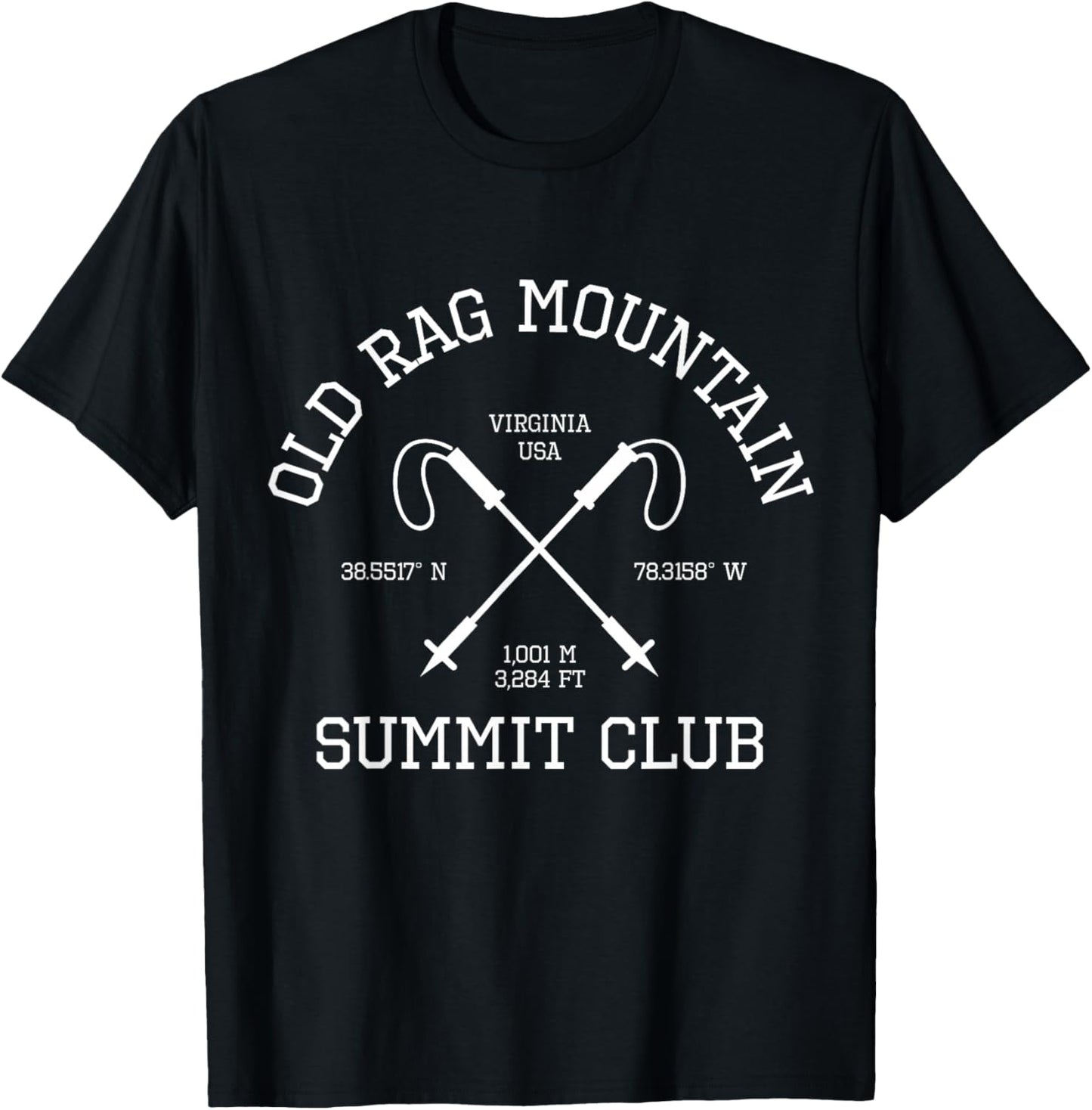 Climbed Old Rag Mountain Summit Club Hike Virginia USA T-Shirt - T-Shirt | Black