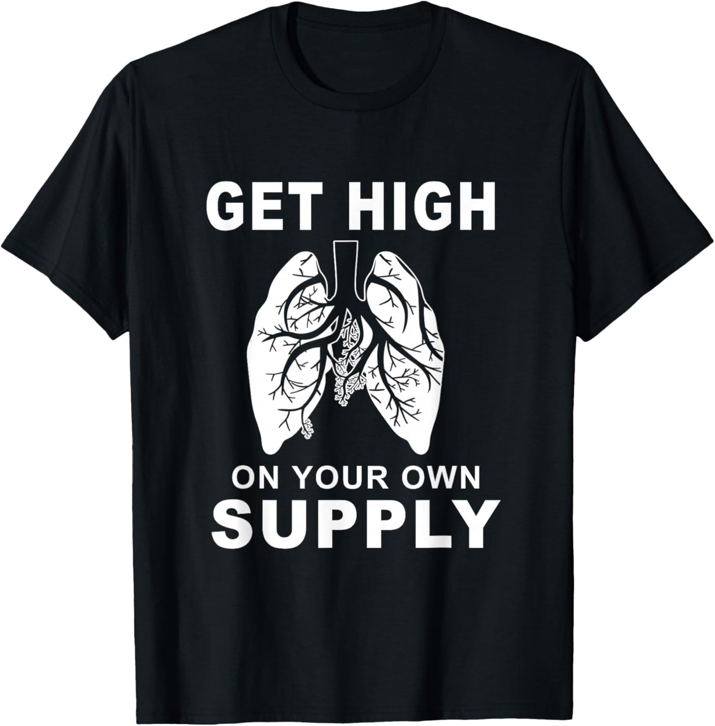 Get High On Your Own Supply Mindful Breathing Themed T-Shirt - T-Shirt | Black