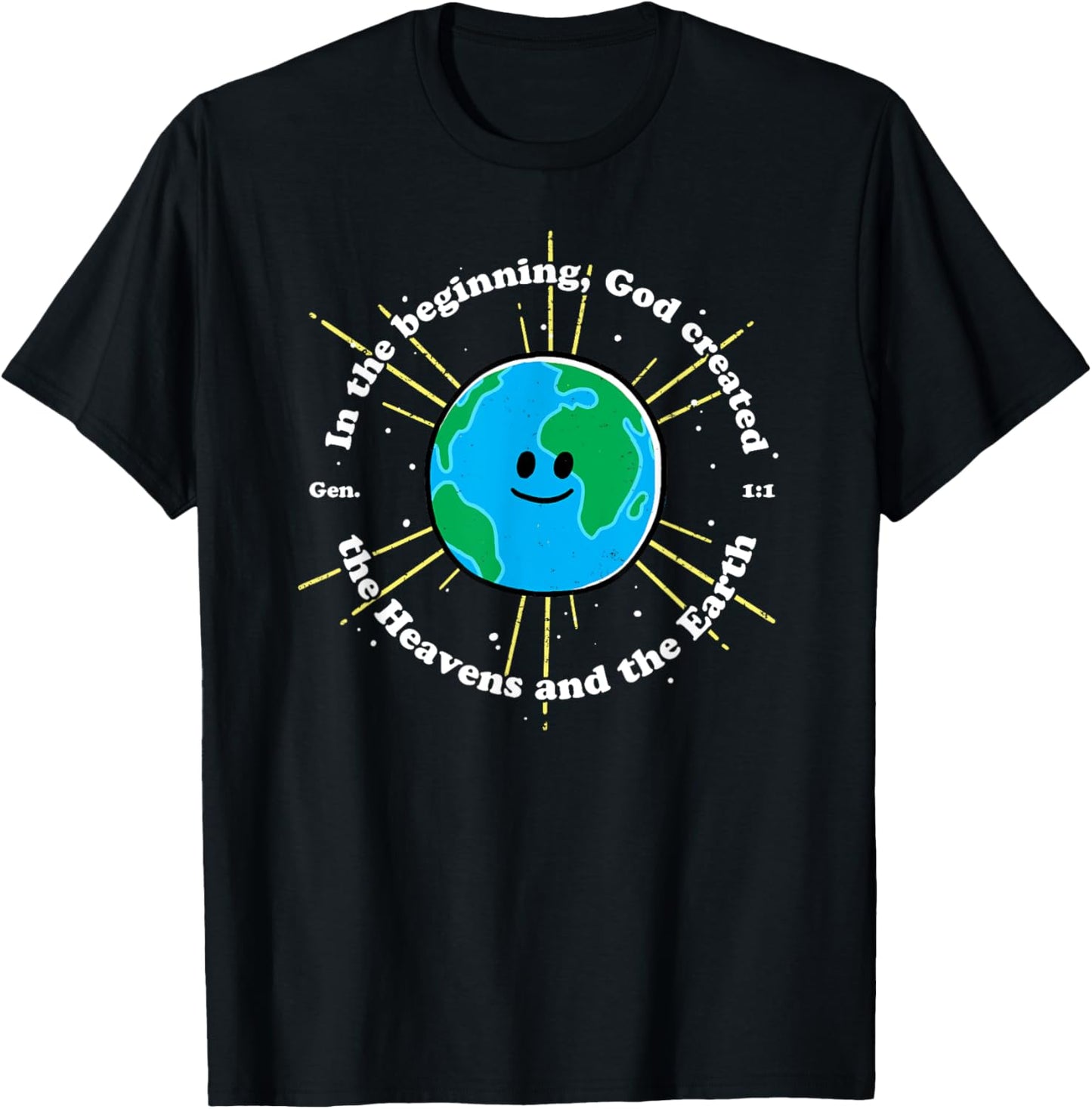 In the Beginning God Created the Heavens and the Earth T-Shirt - T-Shirt | Black