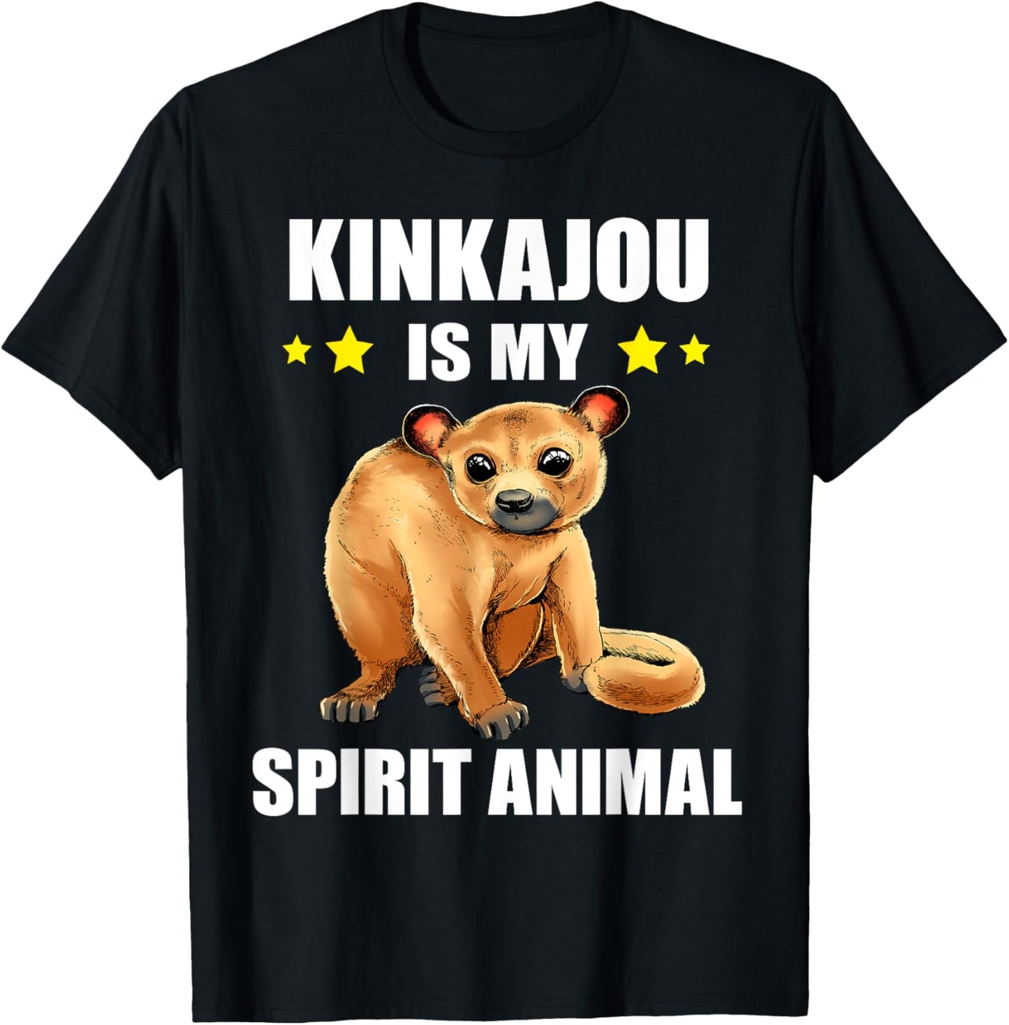 Kinkajou Spirit Animal Night Ape Honey Bear Kinkajou Lover T-Shirt - T-Shirt | Black