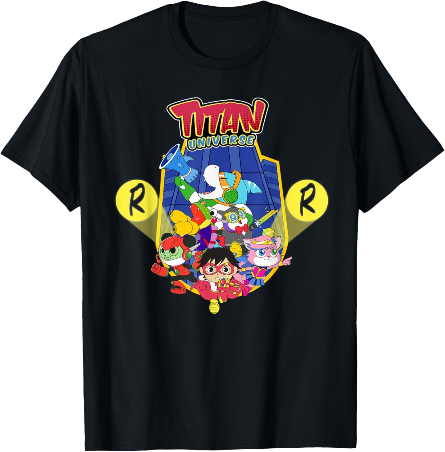 Ryan's World Titan Universe Red Titan and Team T-Shirt - T-Shirt | Black