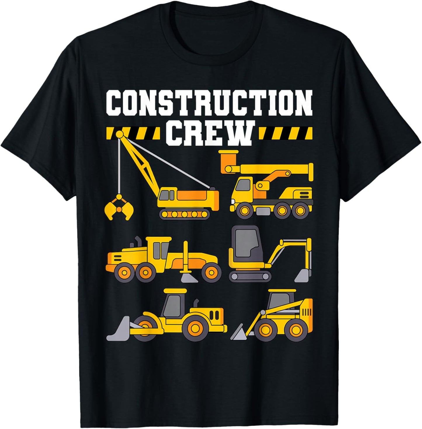 Construction Crew Worker Excavator Shirt Toddler Boys Girls T-Shirt - T-Shirt | Black