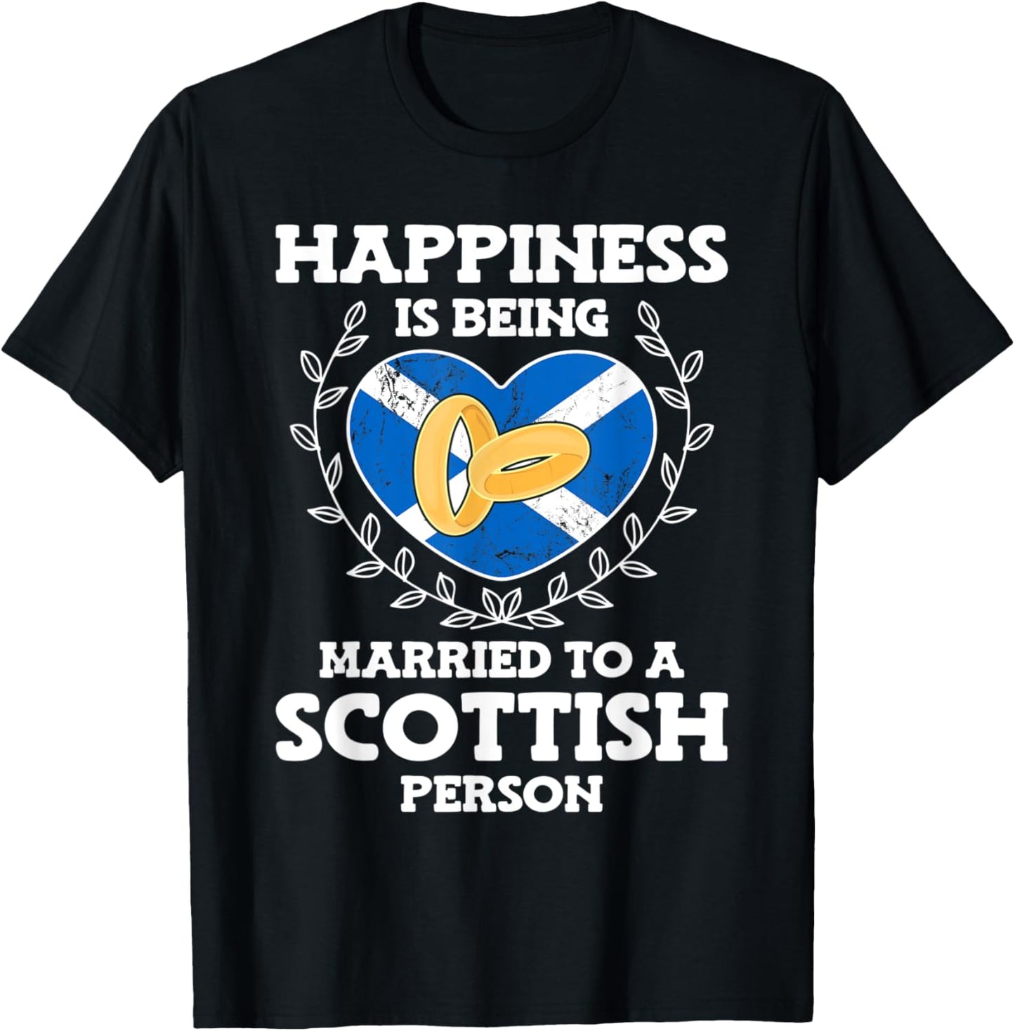 Marriage Anniversary Married To A Scottish Wife Husband T-Shirt - T-Shirt | Black