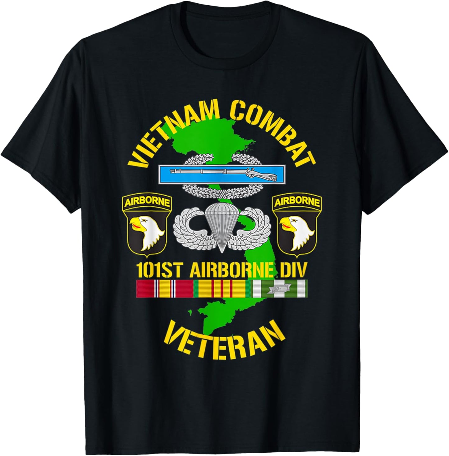 101st Airborne Division - Vietnam Combat Veteran T-Shirt - T-Shirt | Black