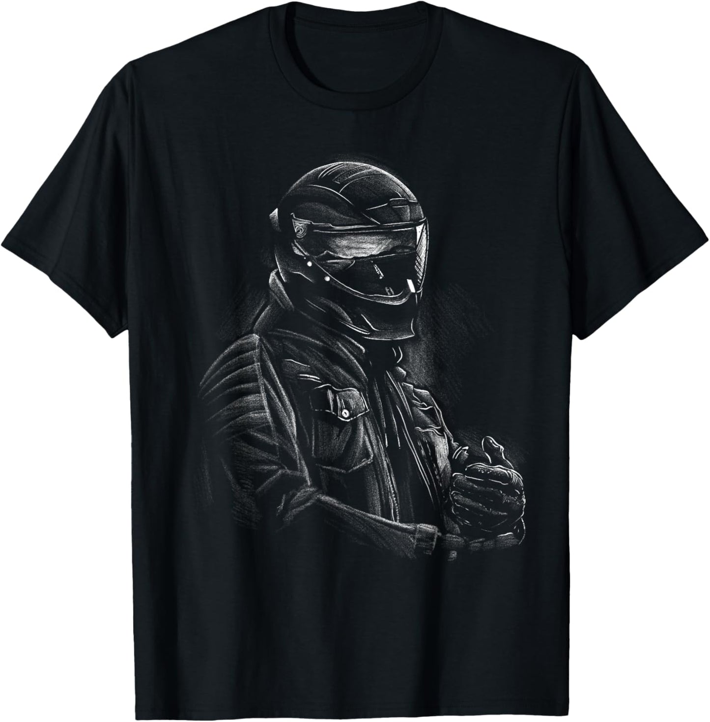 Biker silhouette without text. T-Shirt - T-Shirt | Black