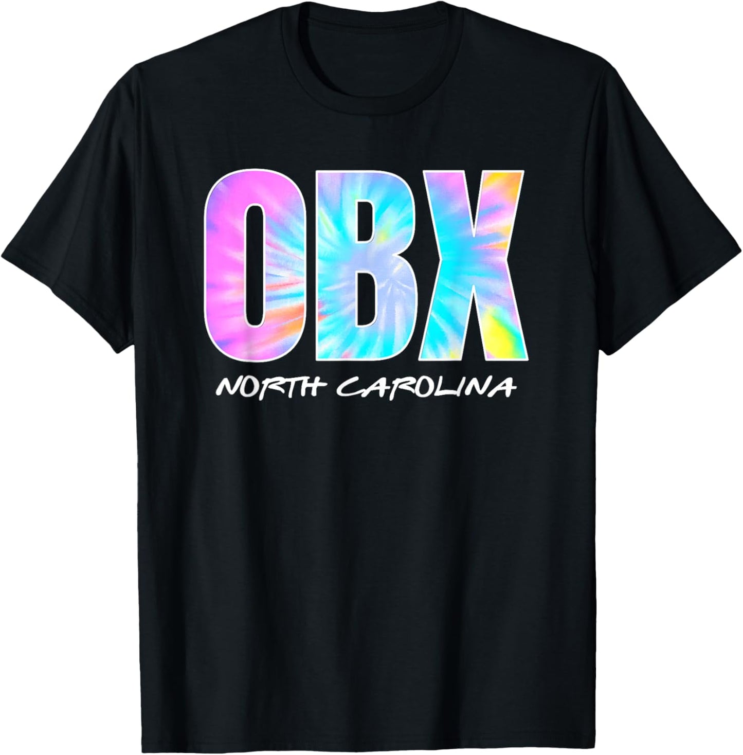 Retro Tie Dye OBX North Carolina Outer Banks Boys Girls T-Shirt - T-Shirt | Black