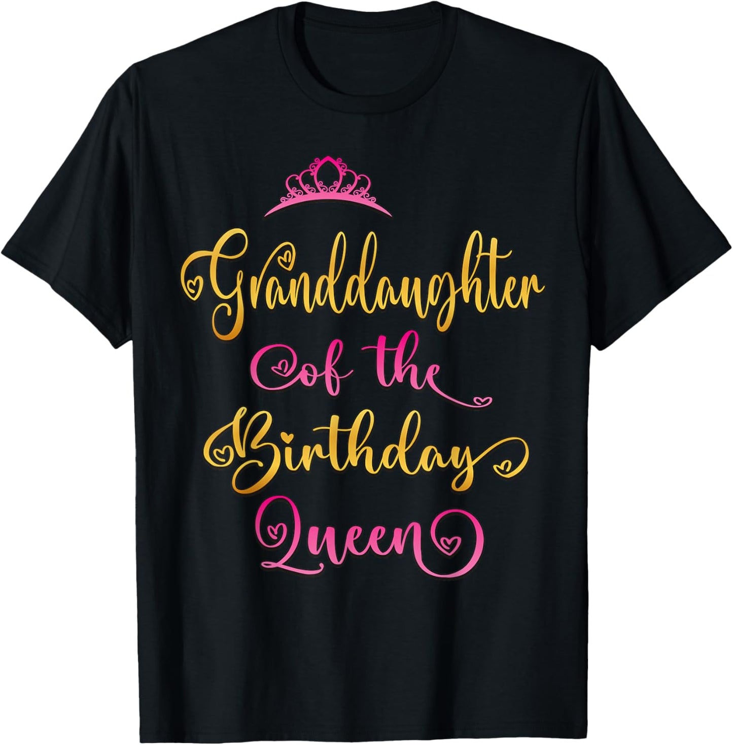 Granddaughter Of The Birthday Queen Bday Party T-Shirt - T-Shirt | Black