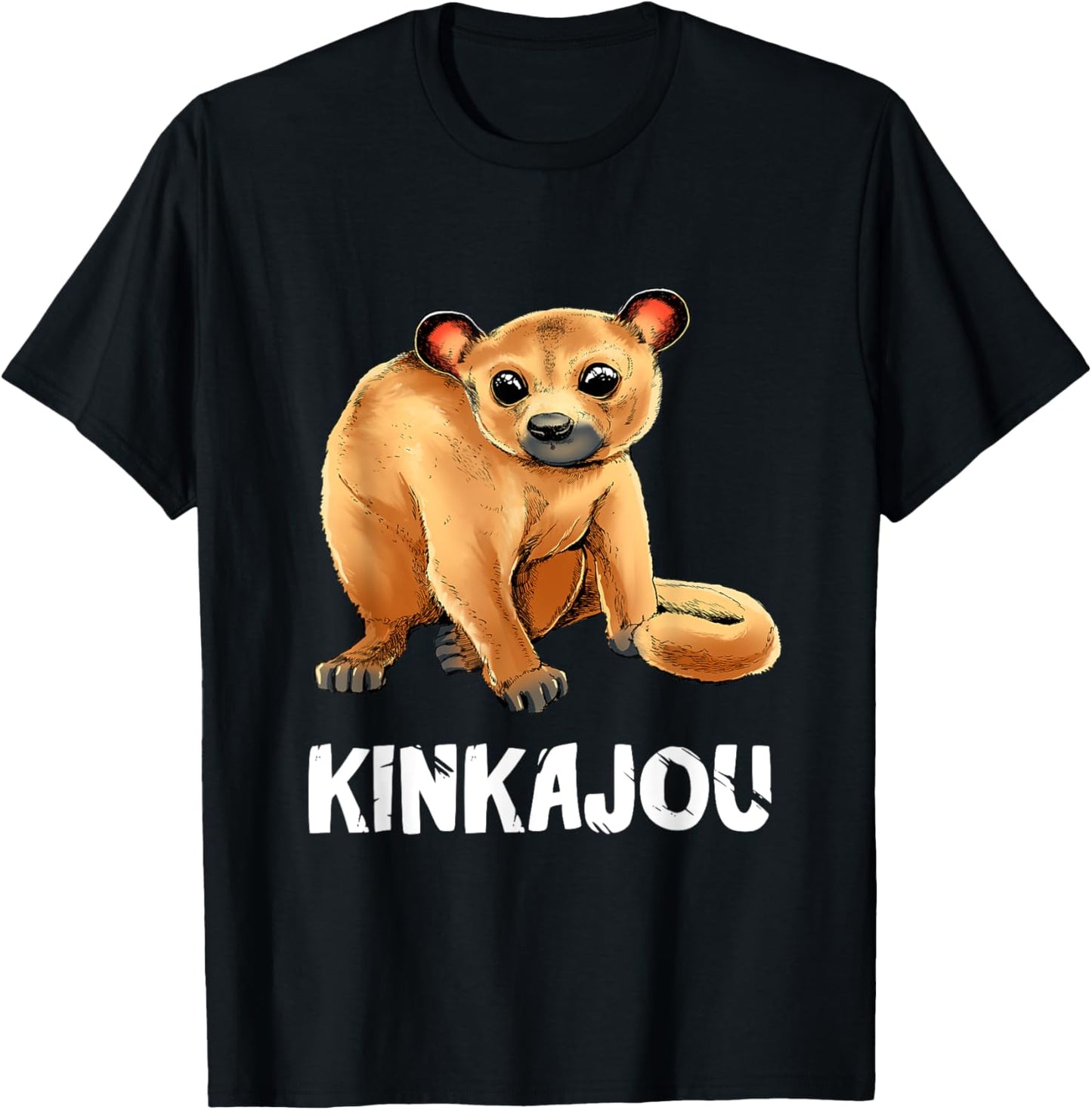 Kinkajou Honey Bear Night Walker Prehensile Animal T-Shirt - T-Shirt | Black