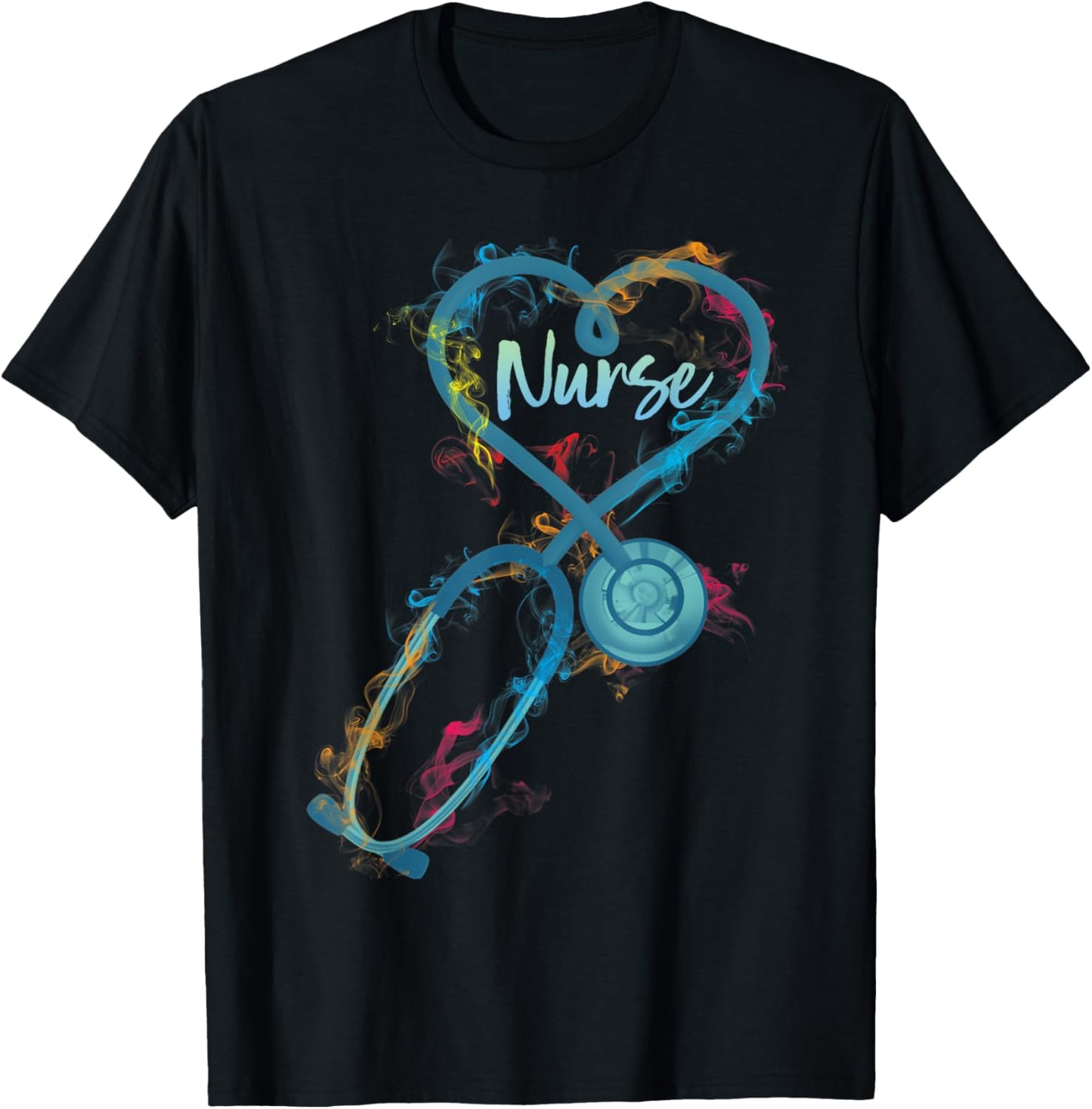Nurse Stethoscope Heartbeat EKG Medical RN Gift T-Shirt - T-Shirt | Black