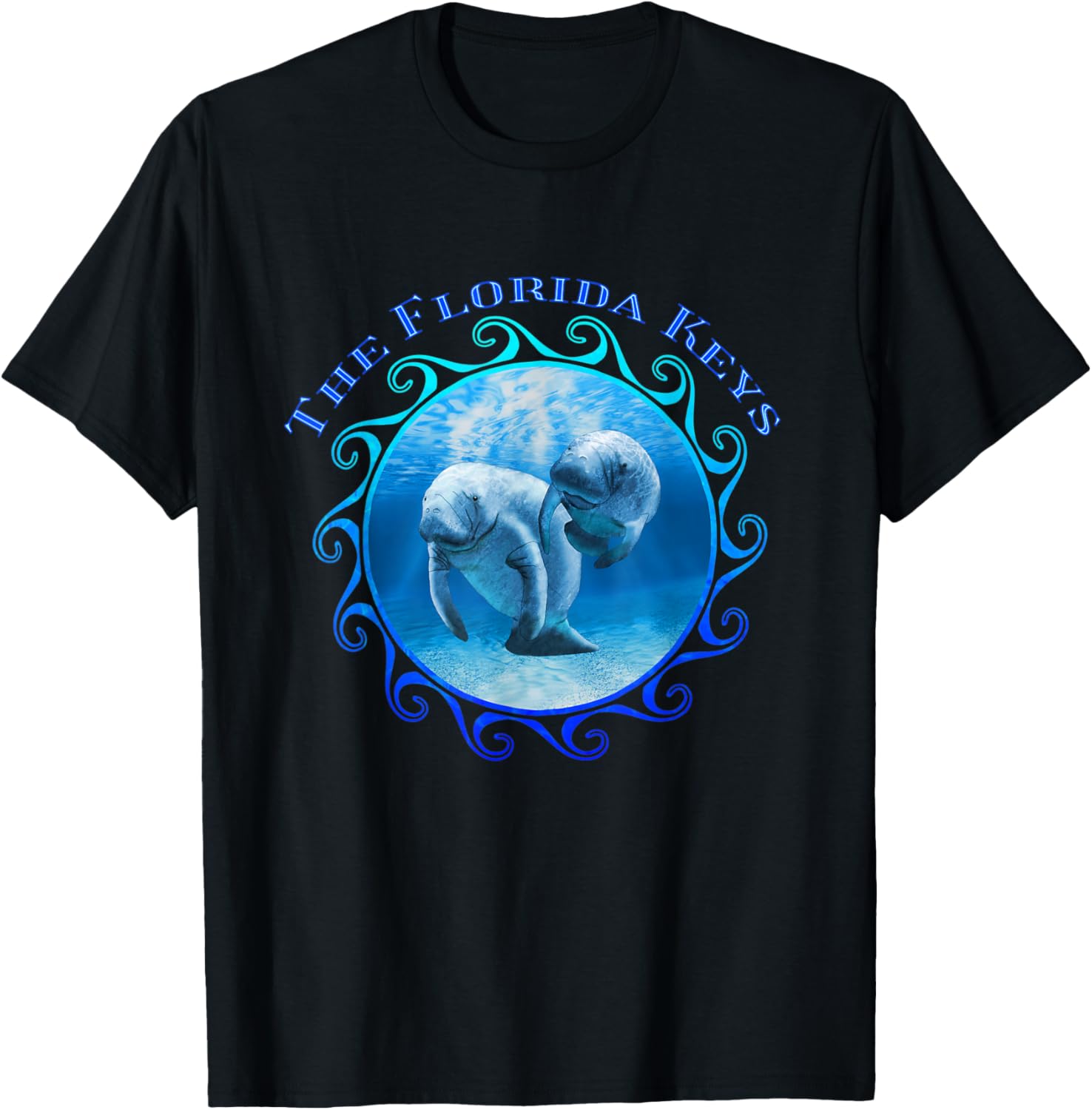 The Florida Keys Florida Vacation Swimming Manatees T-Shirt - T-Shirt | Black