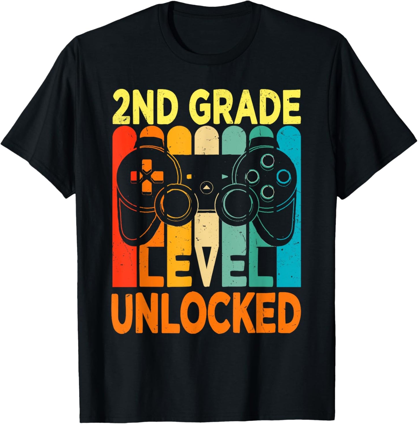 Hello 2nd Grade Level Unlocked Video Game Back to School Boy T-Shirt - T-Shirt | Black