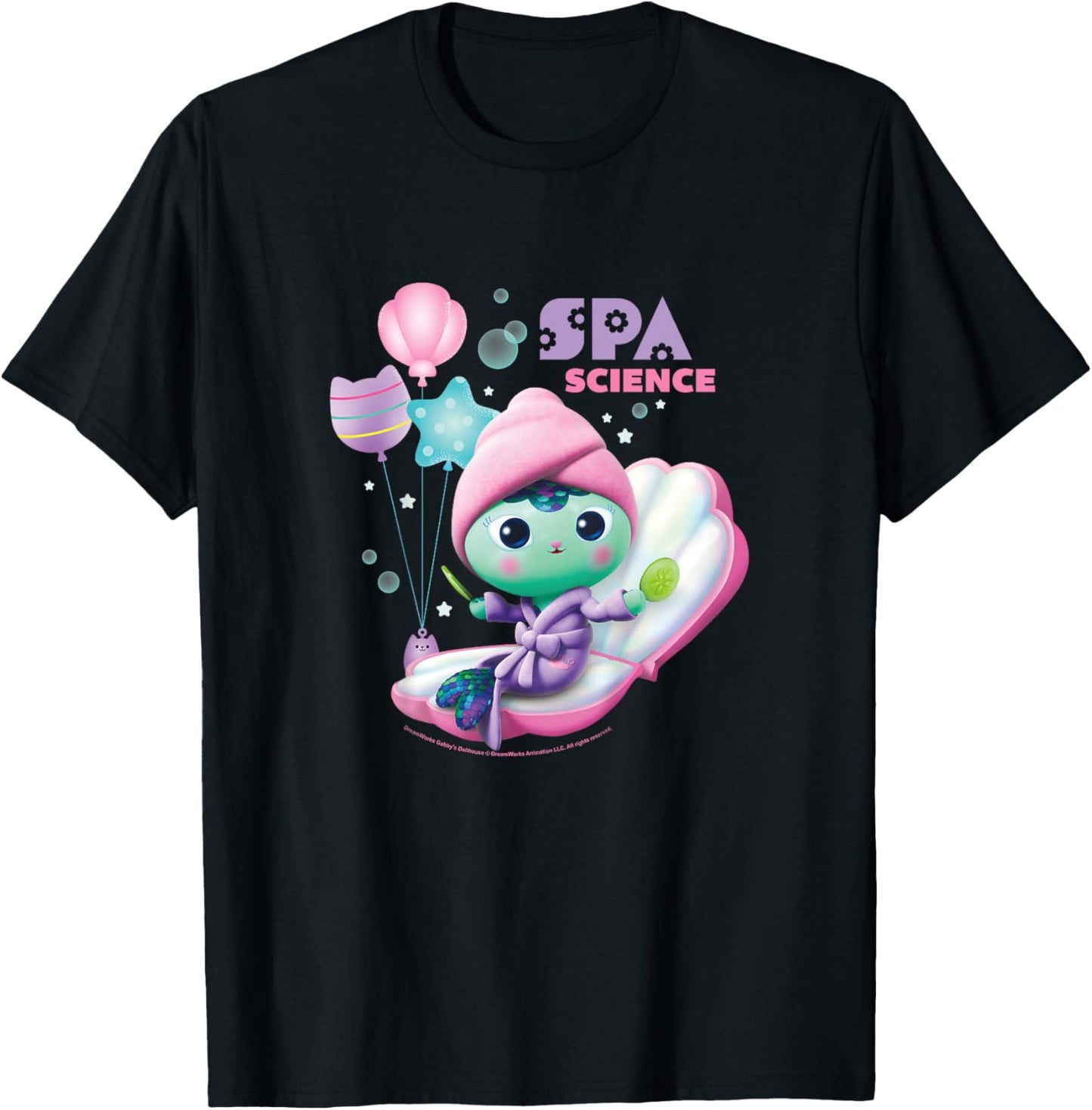Gabby's Dollhouse MerCat Spa Science Youth T-Shirt - T-Shirt | Black