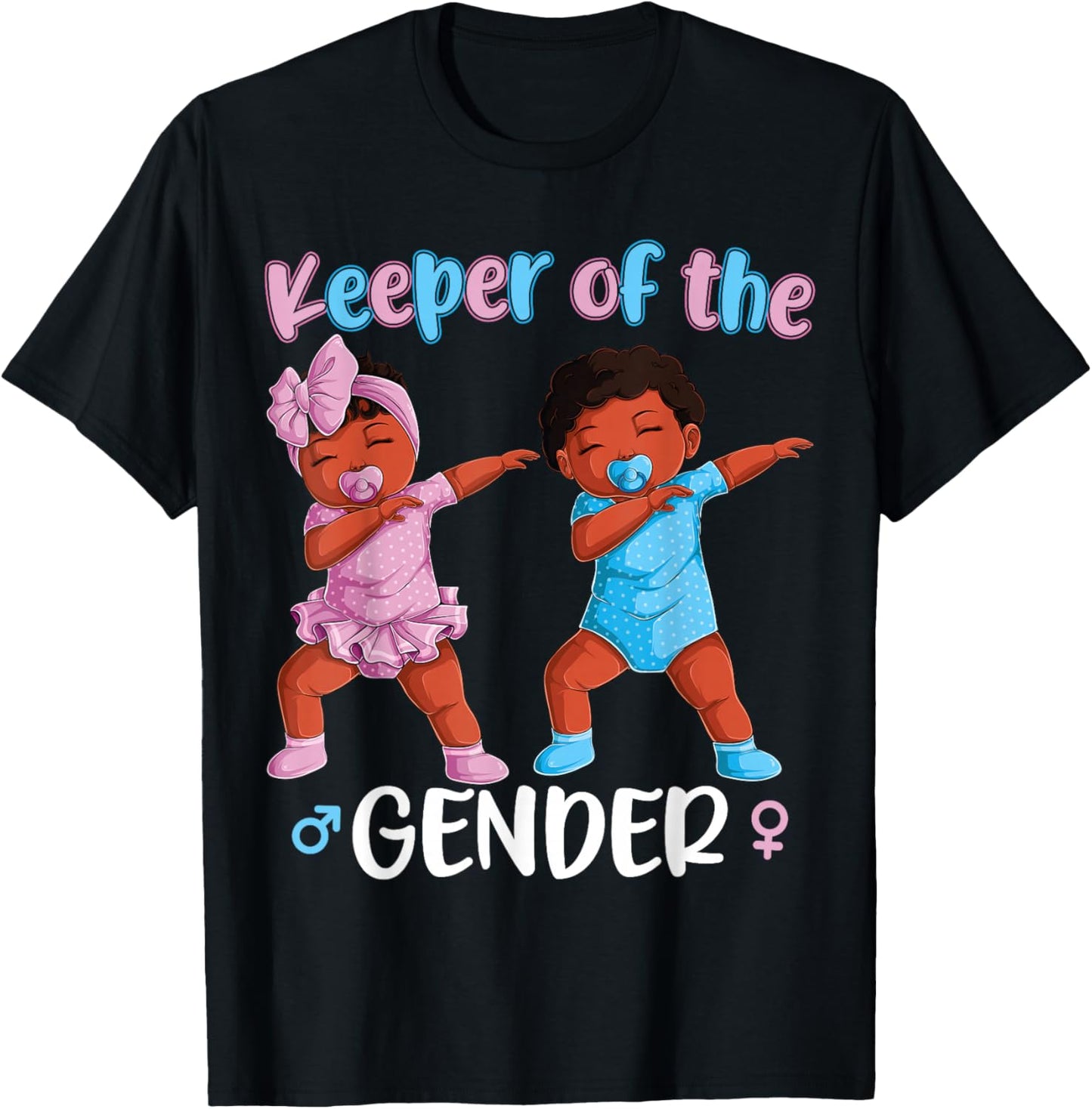 Keeper Of The Gender Reveal Black Baby Announcement Women T-Shirt - T-Shirt | Black