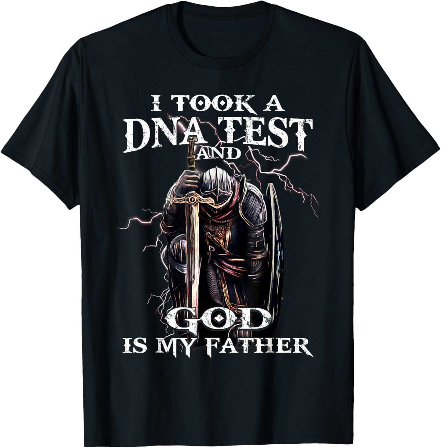 Knights Templar God is My Father Crusader Warrior Bible T-Shirt - T-Shirt | Black