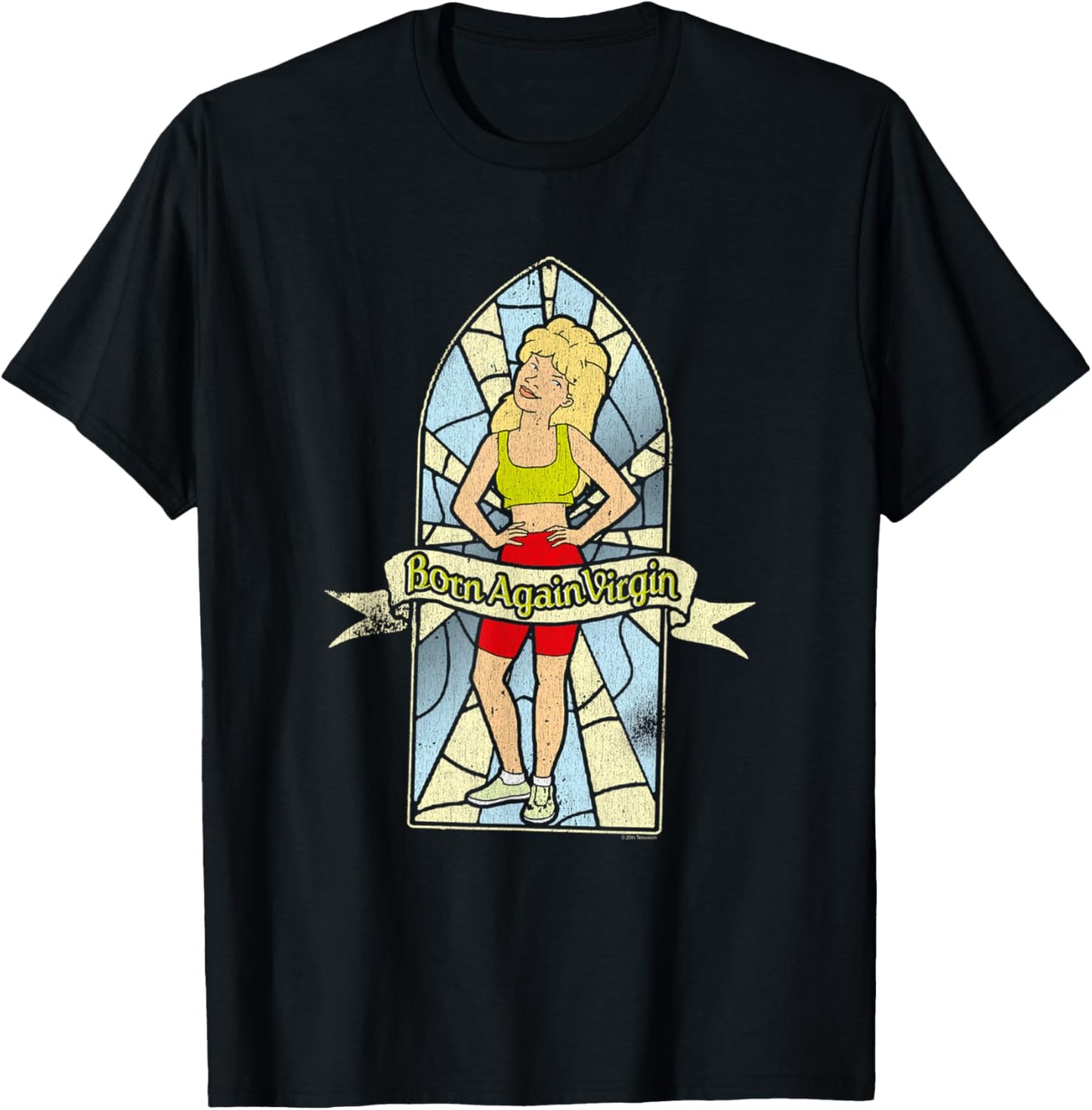 King of The Hill Born Again Virgin Luanne Stained Glass T-Shirt - T-Shirt | Black
