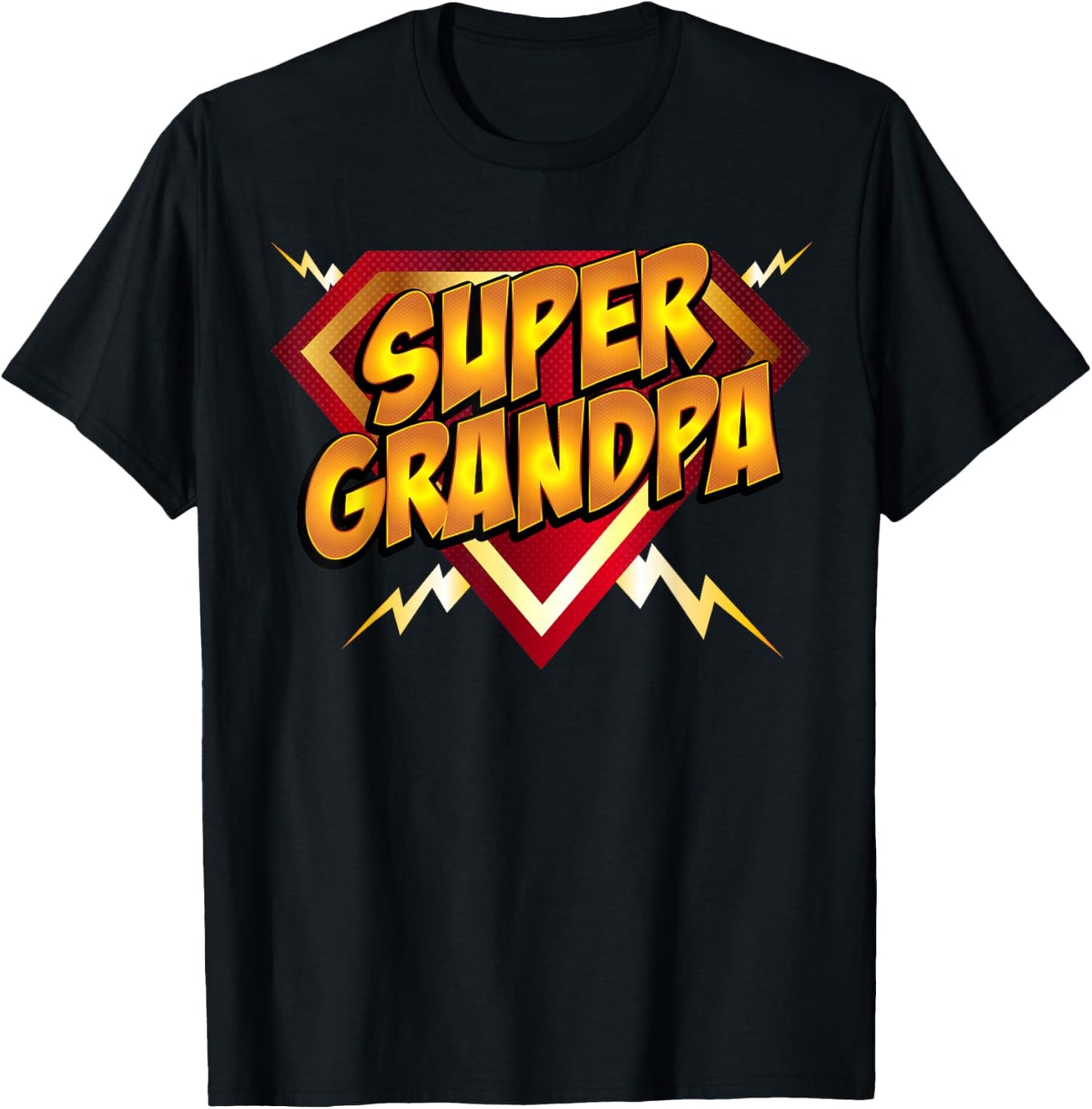 Super Grandpa Superhero Grandfather Father's Day T-Shirt - T-Shirt | Black