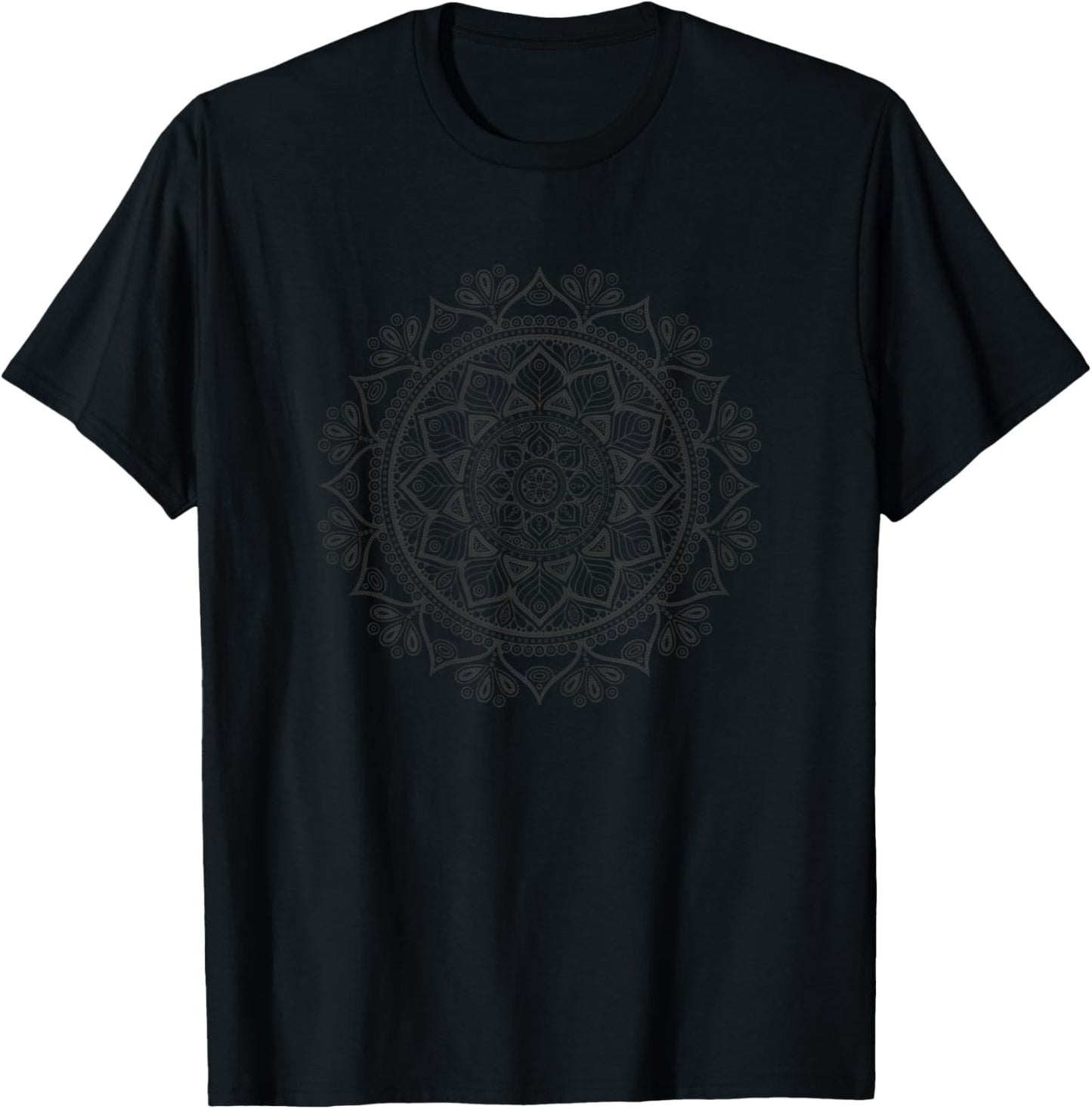 Mandala Green Yoga T-Shirt - T-Shirt | Black