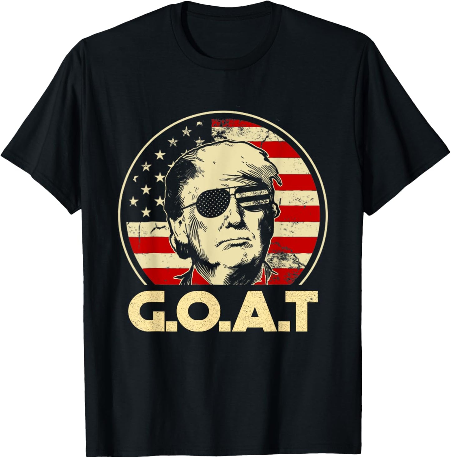 Trump GOAT 45th Presidential Circle Back Election 2024 T-Shirt - T-Shirt | Black