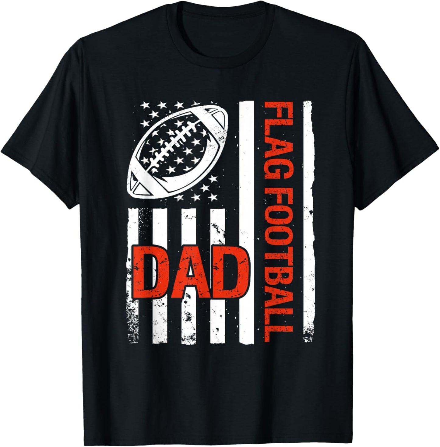 Flag Football Dad USA Flag T-Shirt - T-Shirt | Black