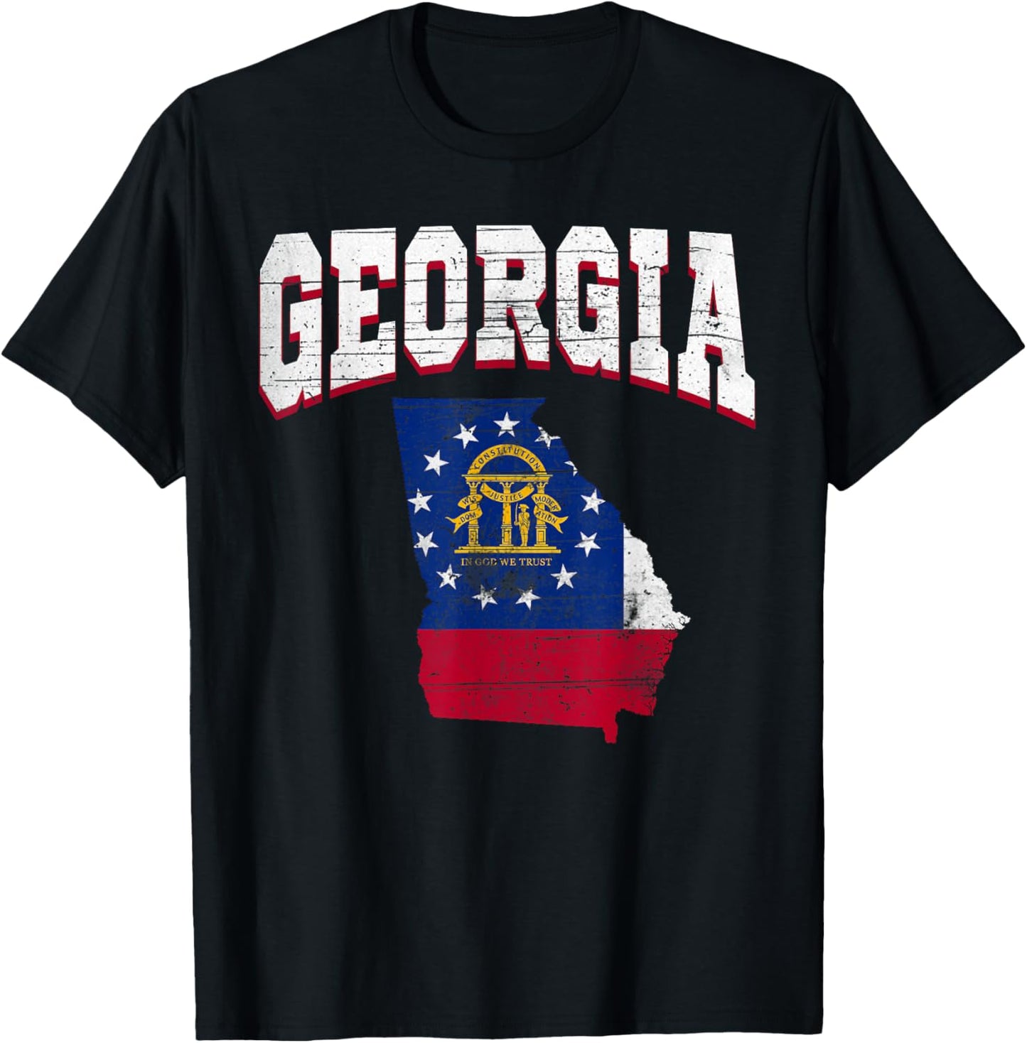 US Citizen Proud America State Flag Land Map Georgia T-Shirt - T-Shirt | Black